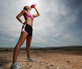 woman dring water